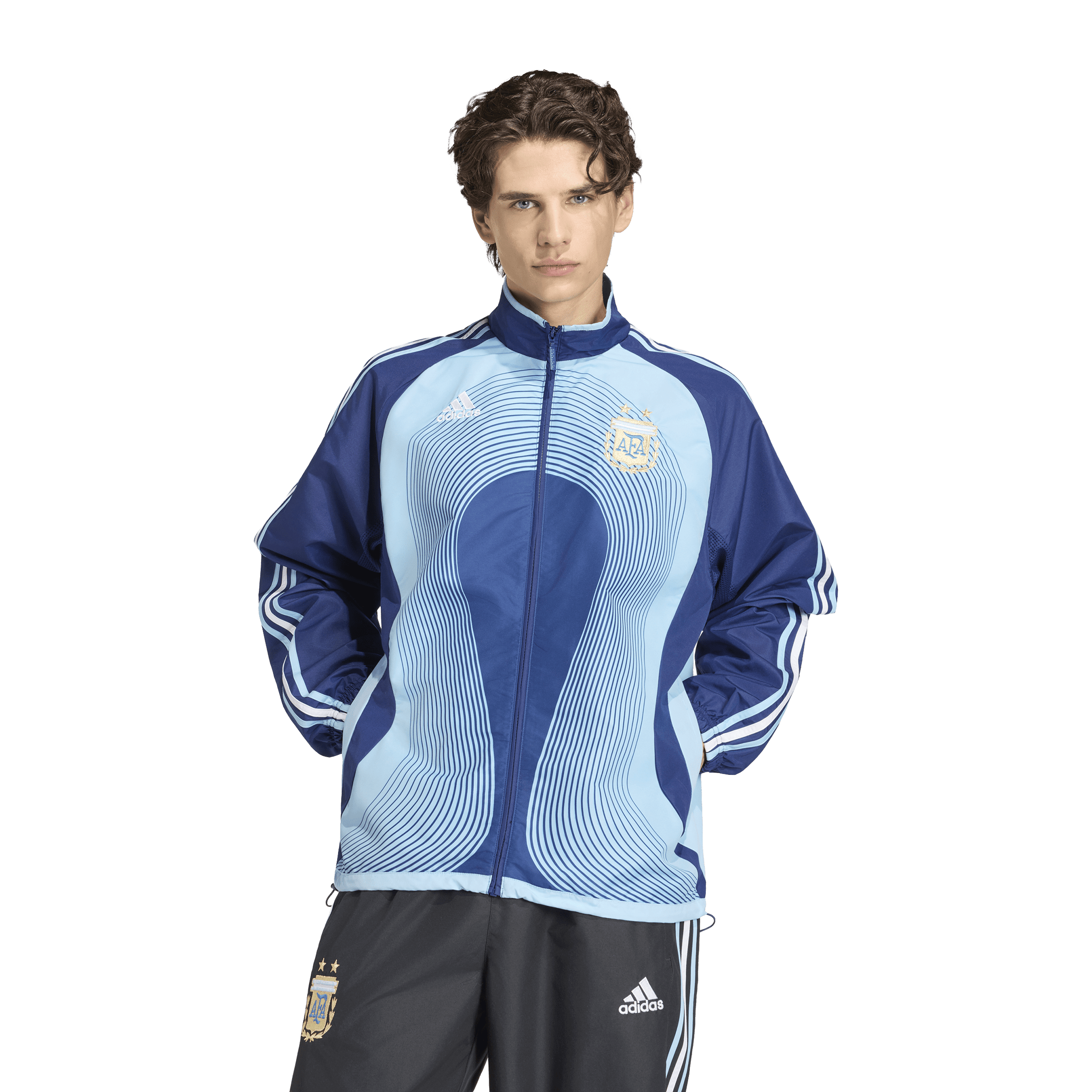 Adidas Mens Argentina 25/26 Home Football Track Jacket Blue